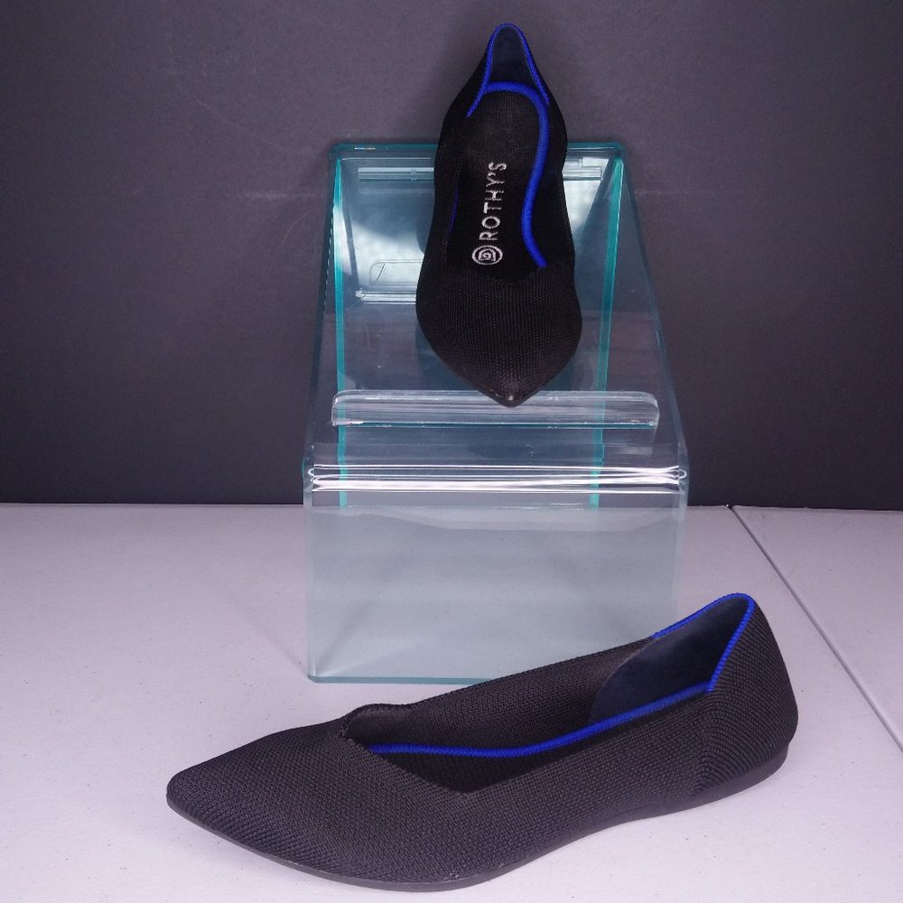 Rothy's The Point Flat Shoes Sz 8 Black